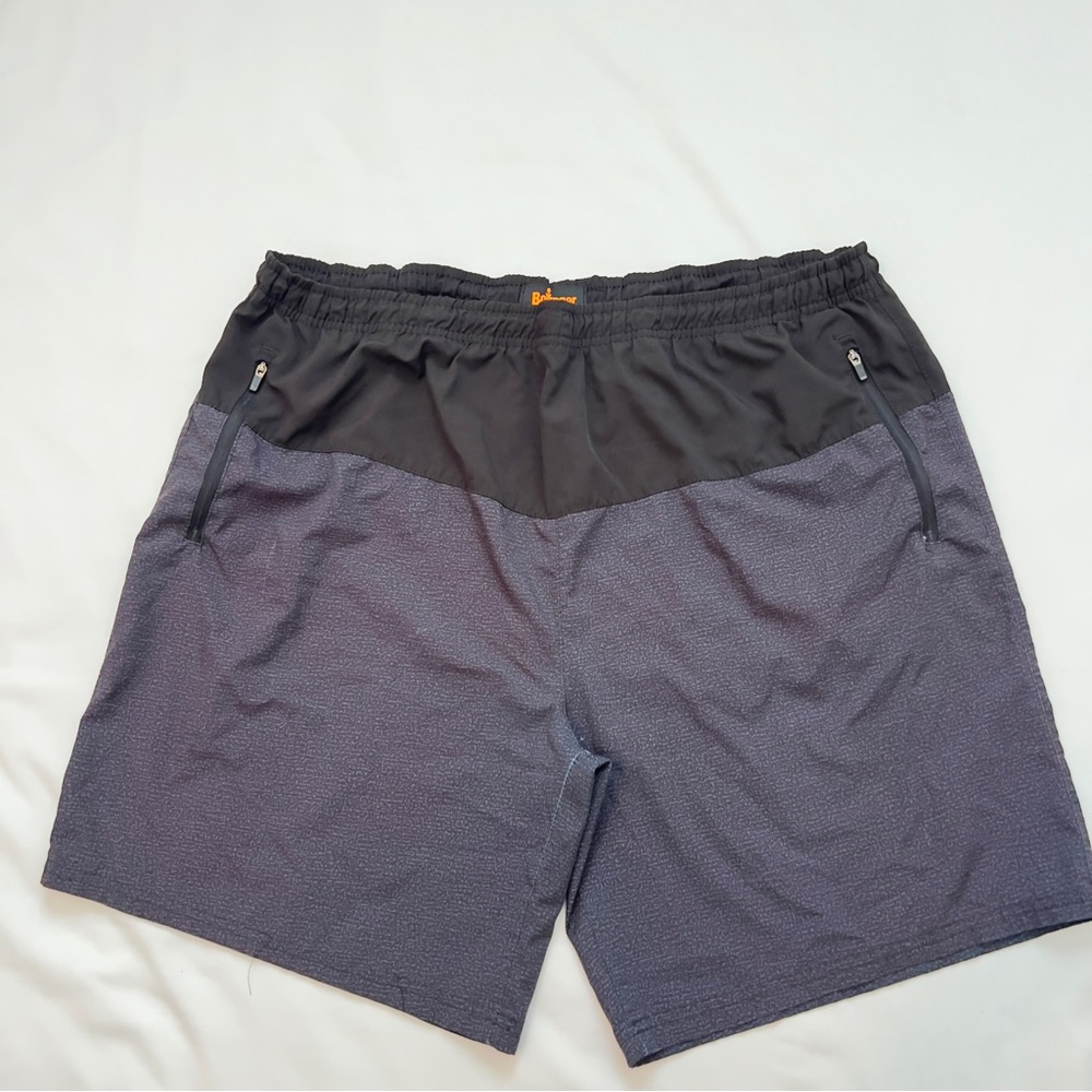Bollinger Men's Athletic Training Shorts Black Gray Size Large